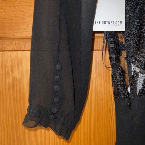Just Cavalli. Black dress with lace in the middle ,long sleeve, v neck, size M - Picture 4 of 7